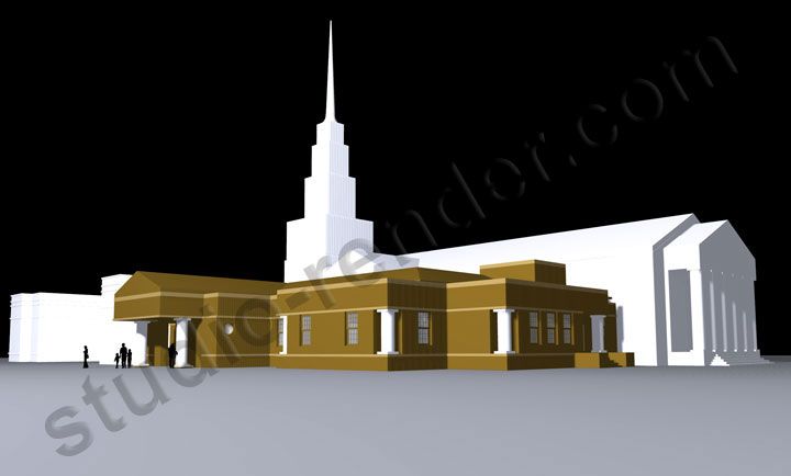 Basic 3D rendering on church addition