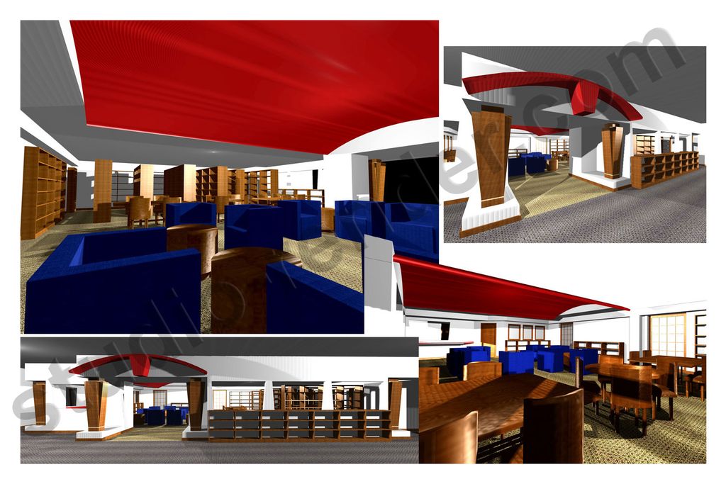 Interior Library Renderings