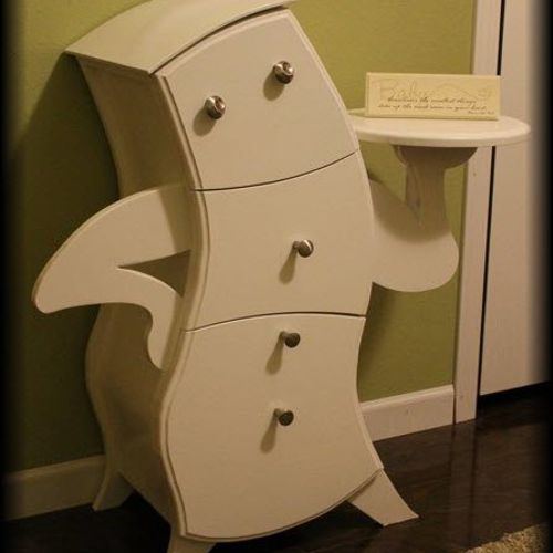 This end table was made specifically for a nursery