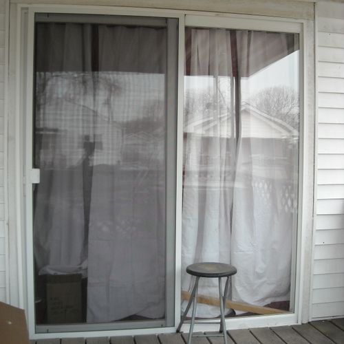 Removed window and installed sliding door.