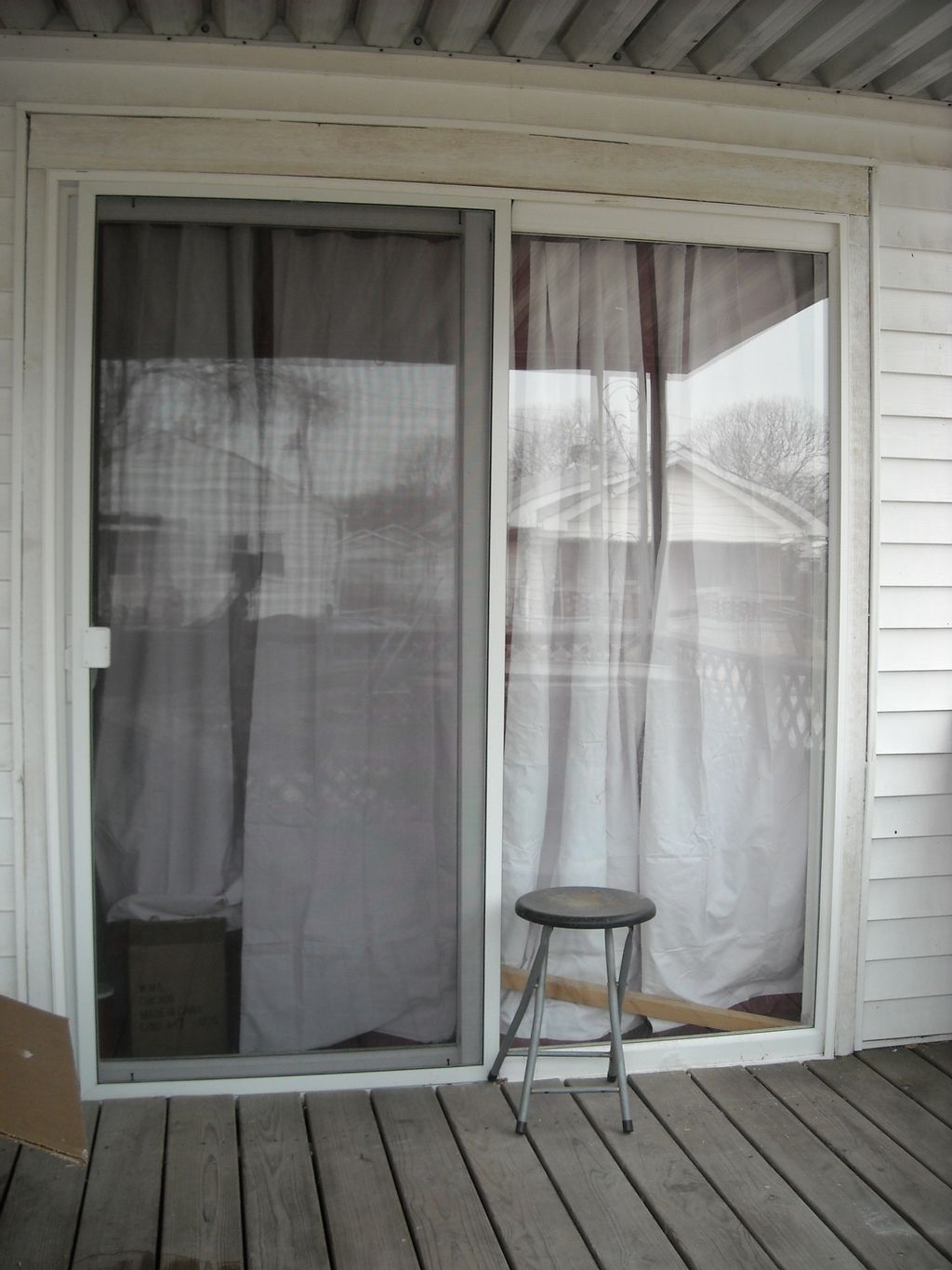 Removed window and installed sliding door.