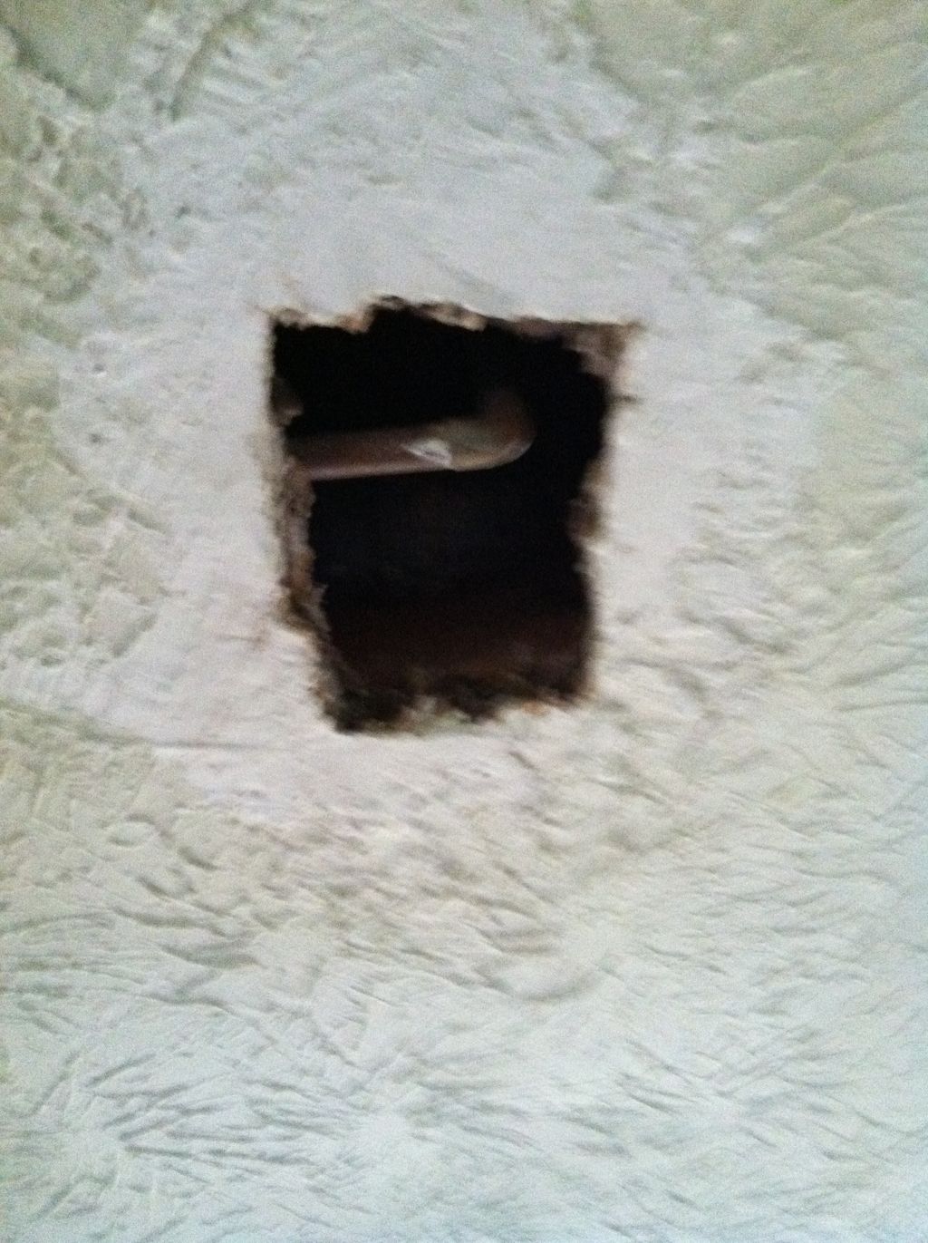 Water leak caused ceiling to have to come down.