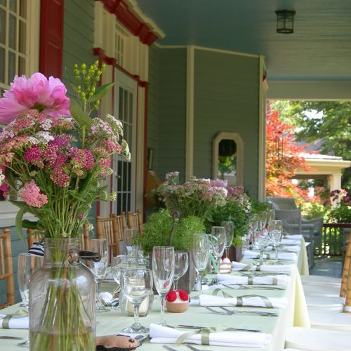 Our veranda for a casual wedding sit-down