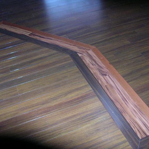 Bamboo Flooring, with custom Tigerwood step and tr