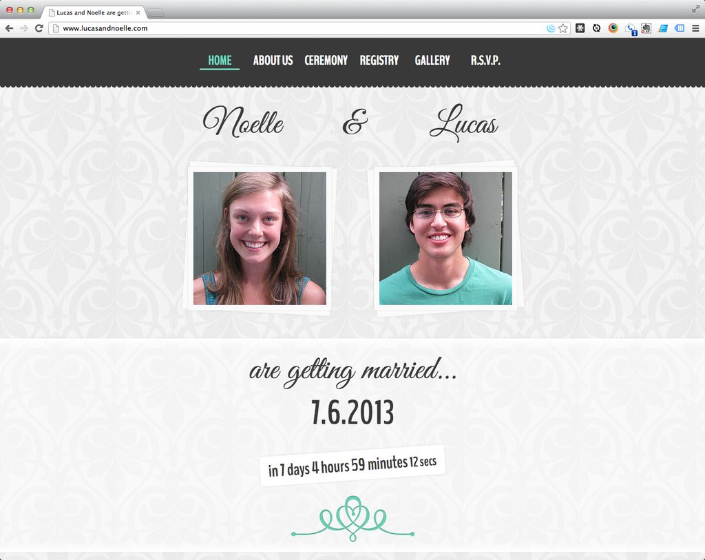 Wedding RSVP website for Lucas Quezada and Noelle 