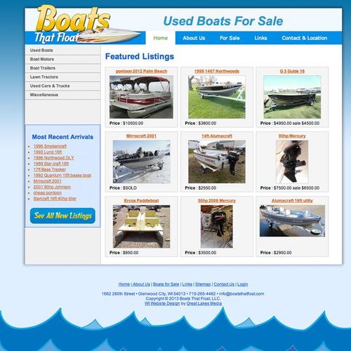 Used Boat Catalog Website