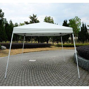 Two white canopy tents available to keep the rain 