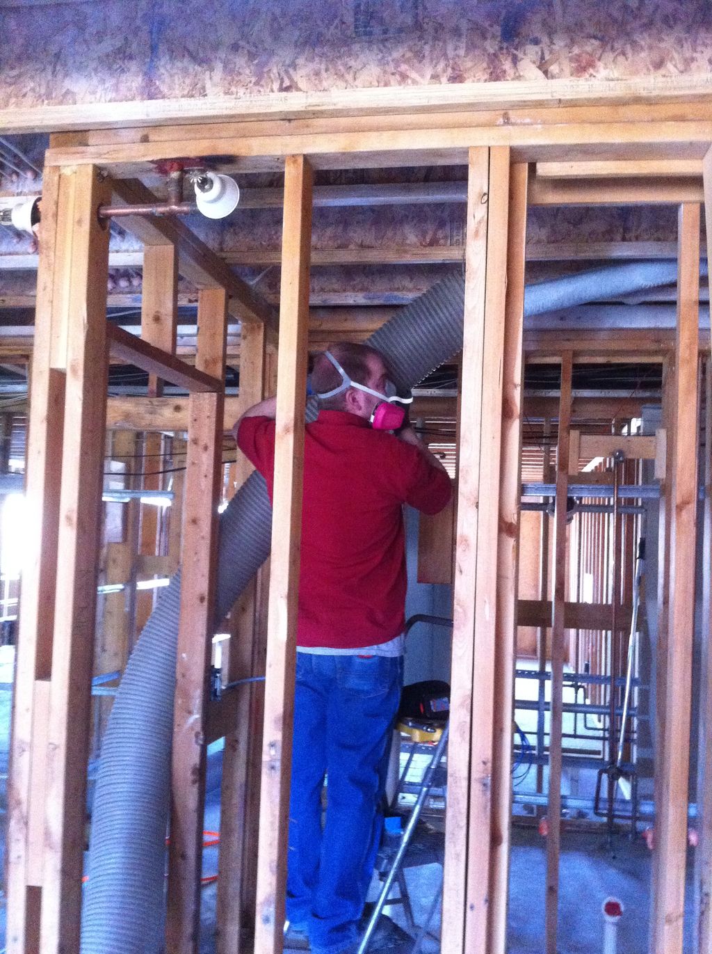 This home caught fire. We air duct the home to rem