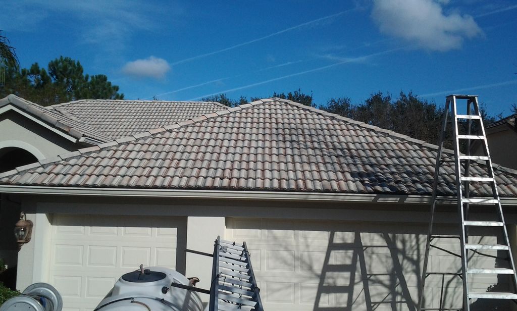Soft washing for roofs
