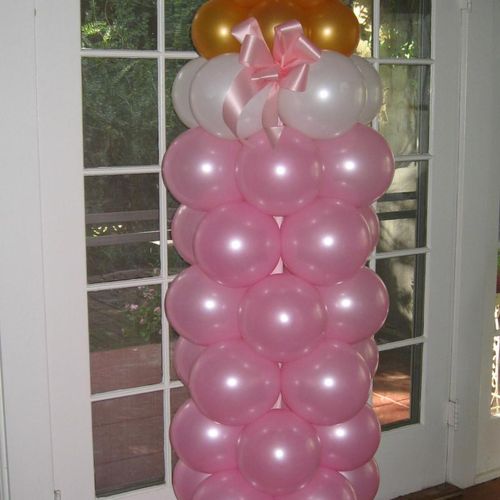 Balloon Pillars for baby showers (Girl)