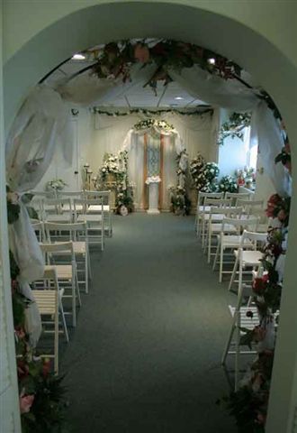 Our indoor wedding chapel area. Accomodates up to 