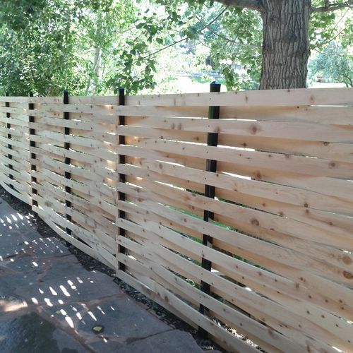 6' basket weave fence with steel posts