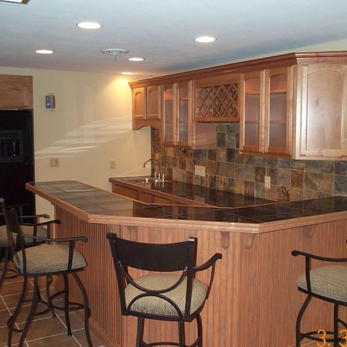 Custom Bar in Finished Lower Level