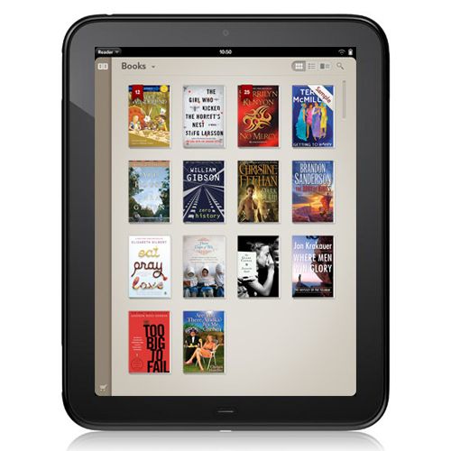 Visual design for the Kindle App on the new HP Tou