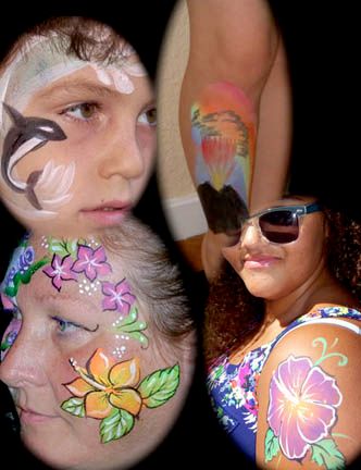 Face and body art for luaus - Aloha!