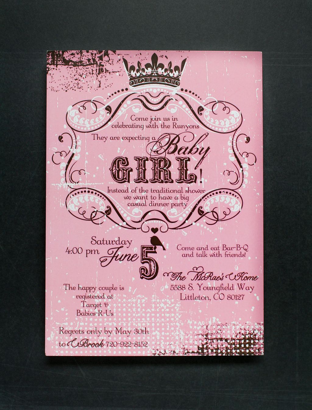 Shabby Chic Baby Shower Invitation