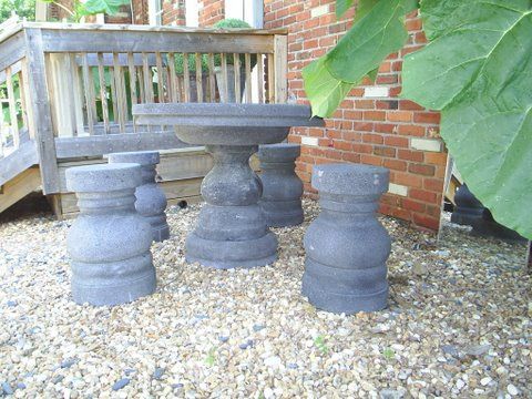 Volcanic Rock Table and Stools