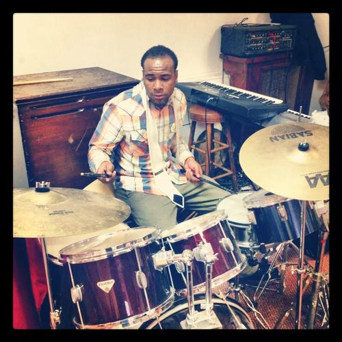 Playing drums @ church