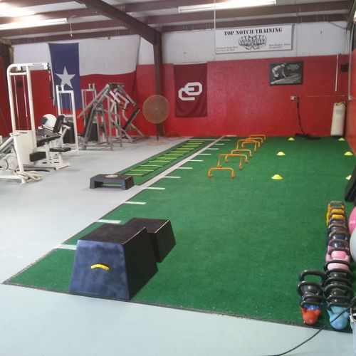 Astroturf area for all different phases of trainin