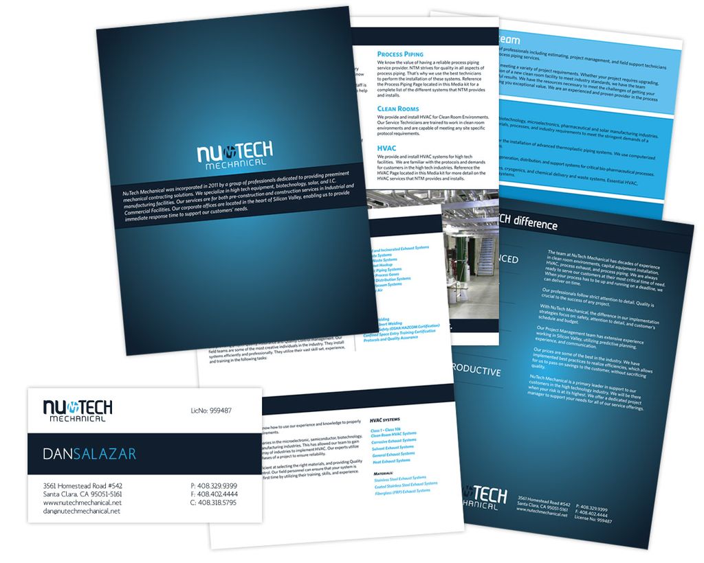 Logo, Business Card, and Marketing Brochure for Nu