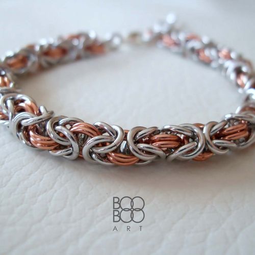 Copper and Aluminum Chainmail Bracelet