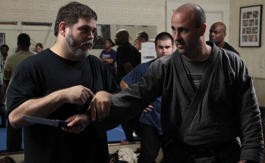 Weapons training - gun, knife, stick, samurai and 