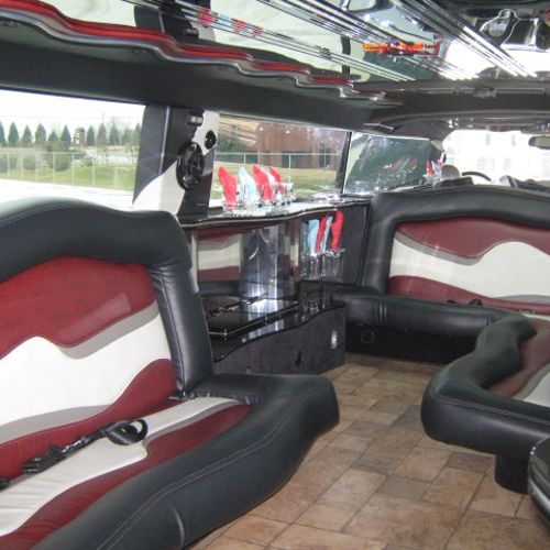 interior of the H2 hummer limo