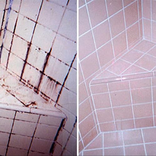 Shower area, tile restoration