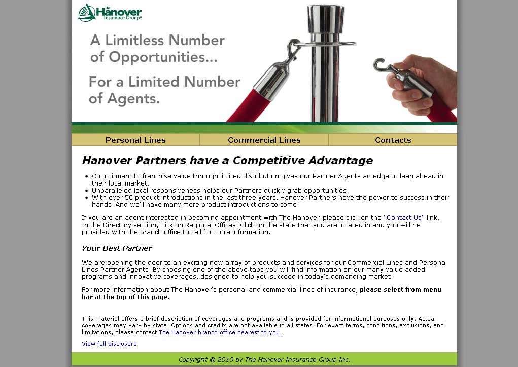 Hanover Insurance - Your Best Partner (HTML/JavaSc