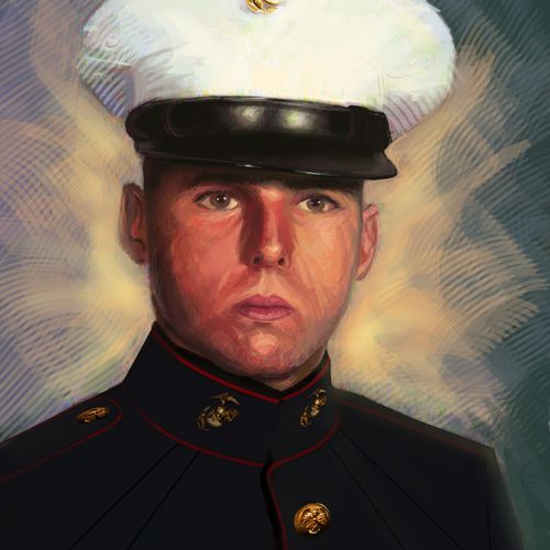 Portrait of my father in the USMC