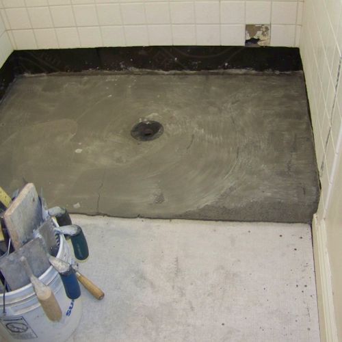 Shower Pan Repair, done with a Mortar Installation