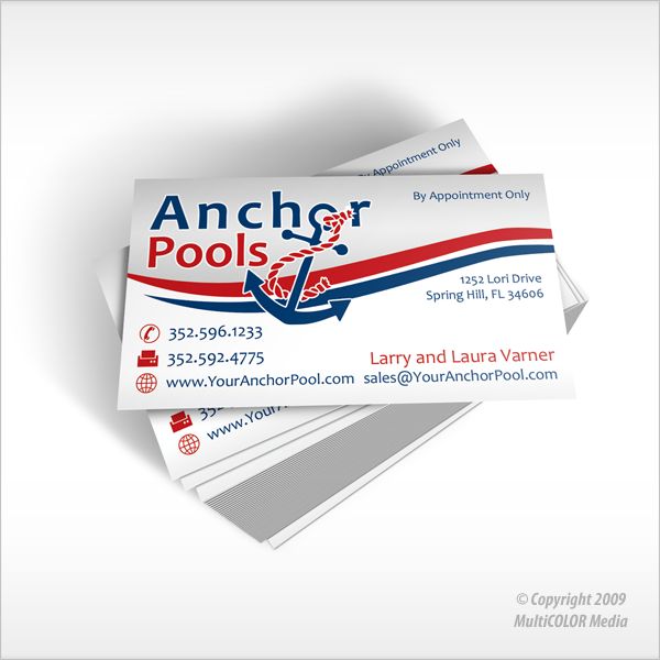 Anchor Pools Business Card Design - Copyright Mult