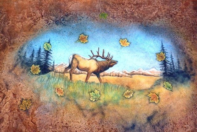 Stamped Elk in front of Store