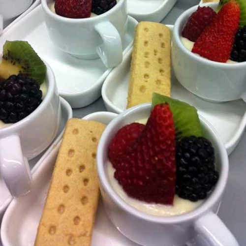 Dessert cups end the event sweetly