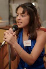 Student in studio summer cabaret workshop. The stu