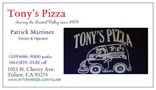 I made 250 of these cards for Tony's Pizza in Tula