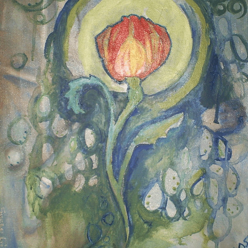 Acrylic painting on canvas "Poppy"