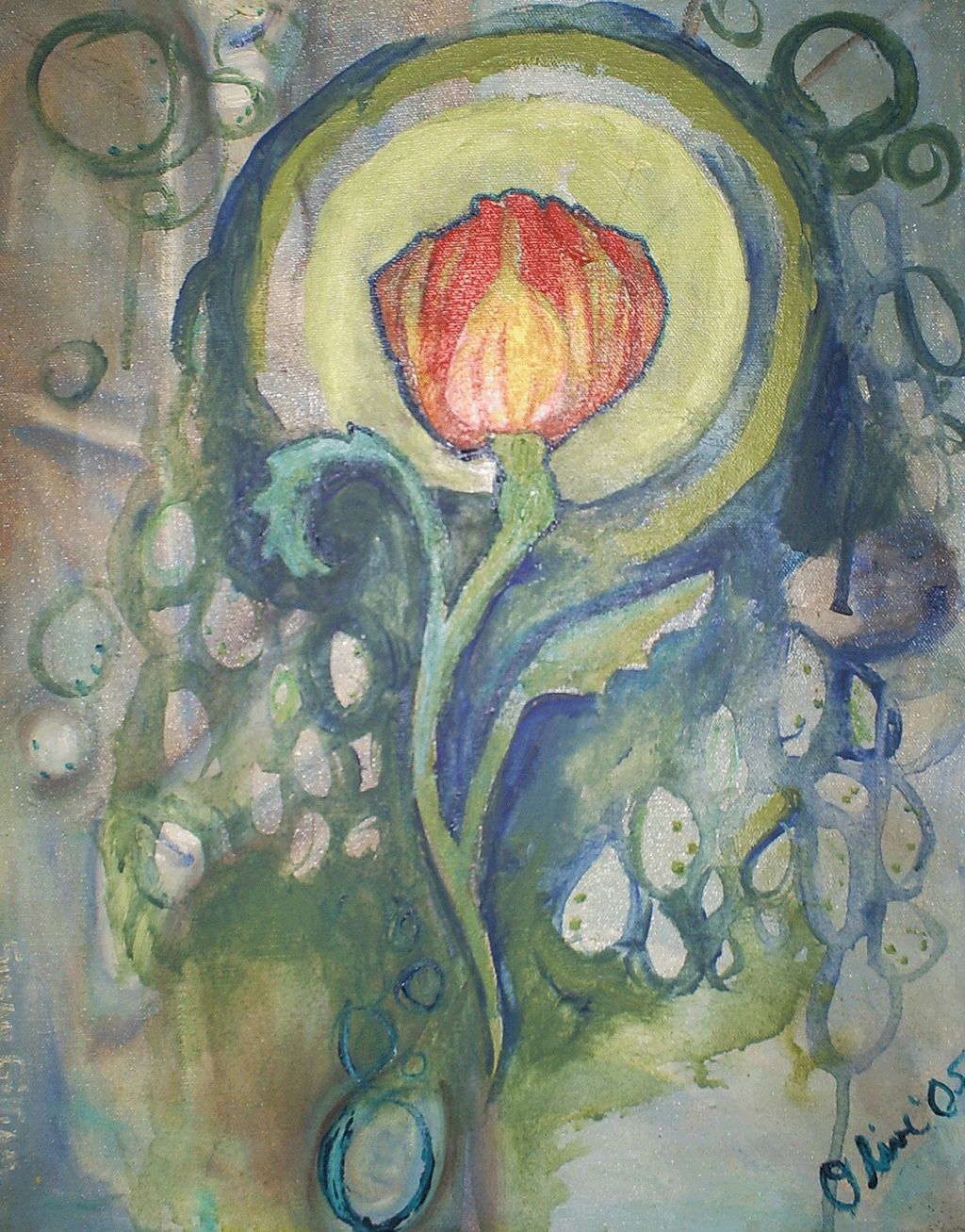 Acrylic painting on canvas "Poppy"