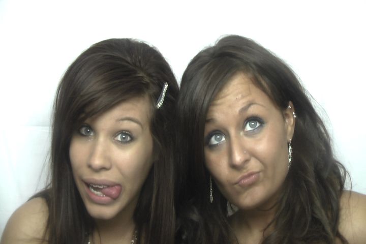 Crazy Mom and Daughter having fun in the booth.