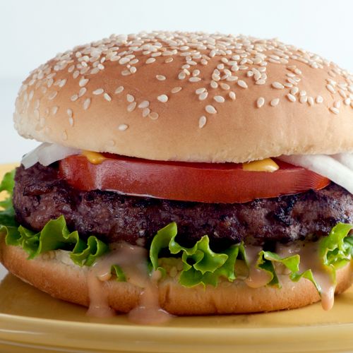 A properly styled hamburger for a client