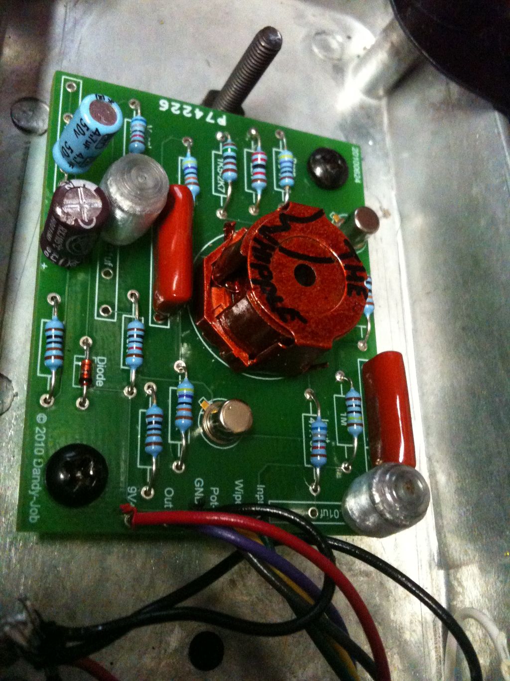 This is the pcb I designed for the Whipple Wah.