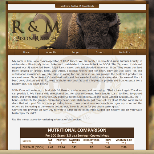 R &M Bison Ranch Web Design