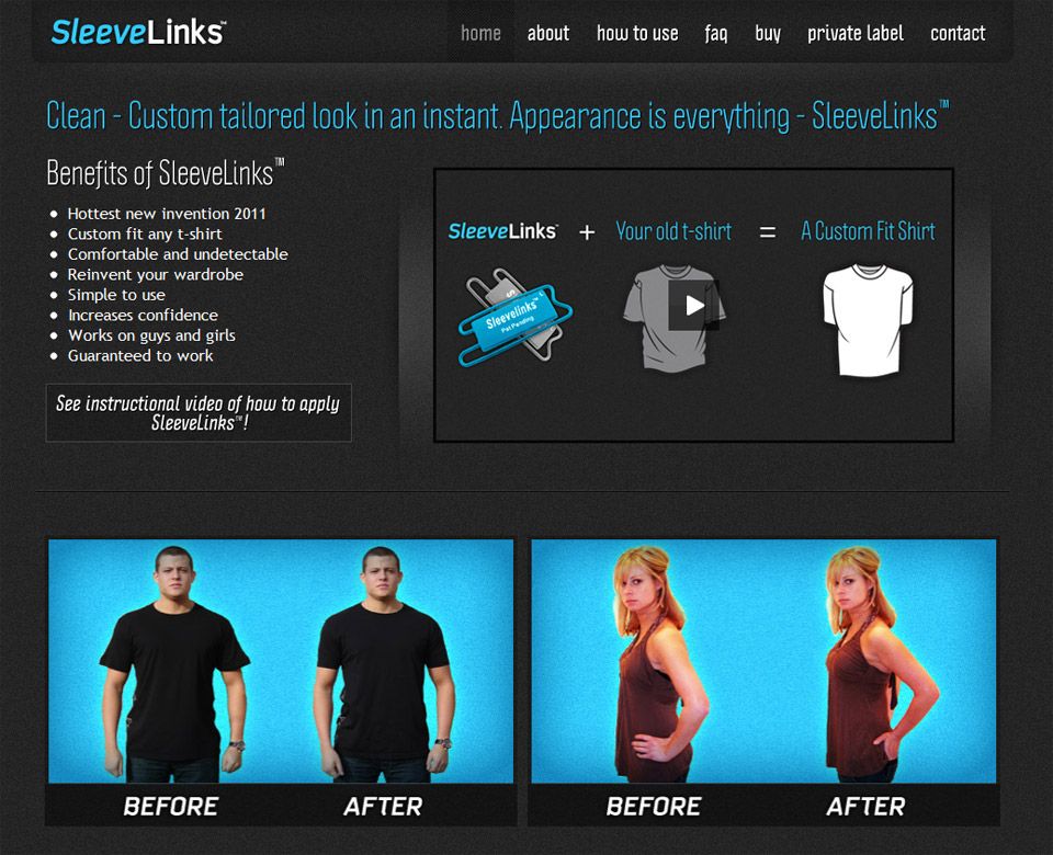 Website design for SleeveLinks - www.sleevelink.co