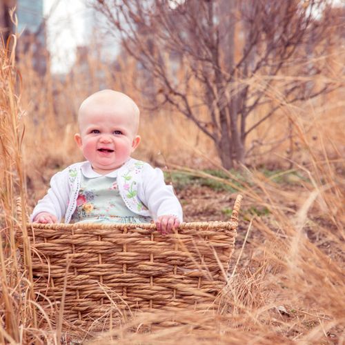 Baby in a basket - 9 months old