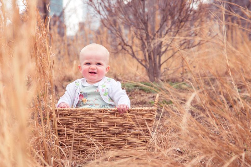 Baby in a basket - 9 months old