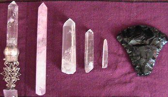 Some crystal tools I use in my crystal healing wor