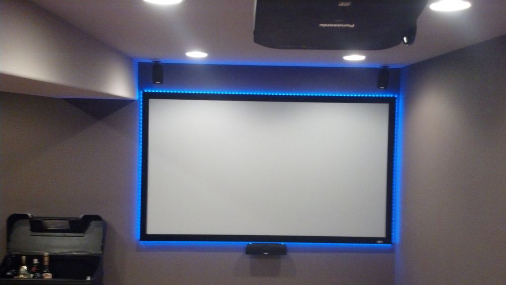 106in full Home theater room with hidden equipment