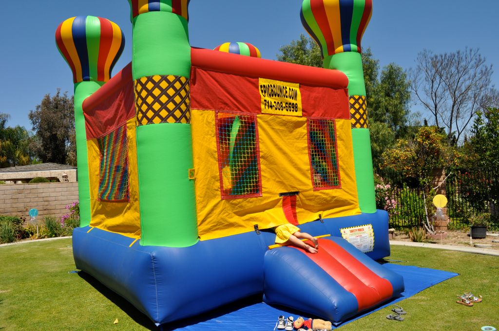Brightly colored Adventure Balloon Jumper at a pri