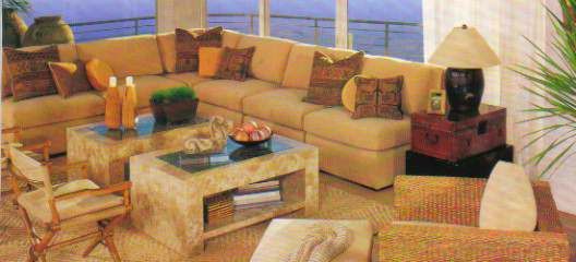 Start by anchoring your living room  with a large,