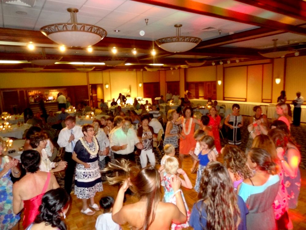 Dancing the night away at a wedding reception at t